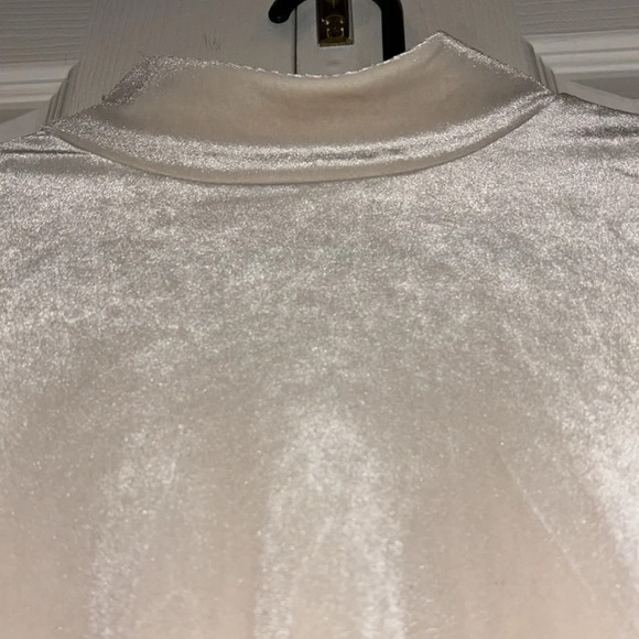 Monte Carlo shiny velvet high neck long sleeve  top Sz L - Picture 8 of 11